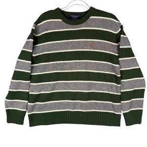 Men’s American eagle wool blend striped sweater size large Y2K grandpa